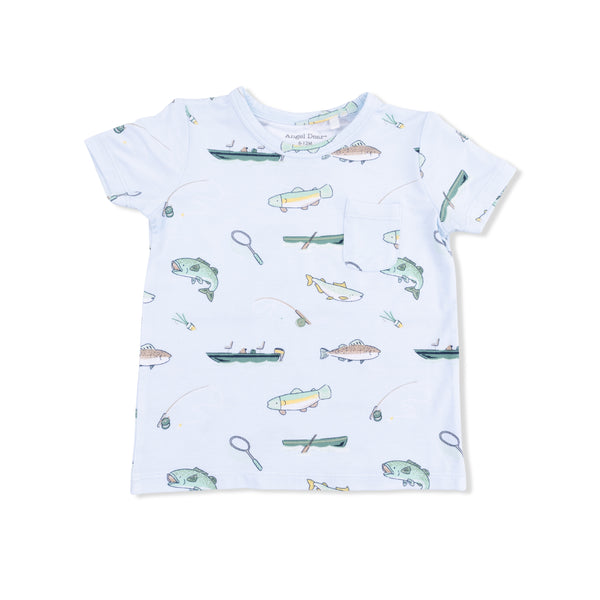 Fishing Crew Neck Tee Short Set