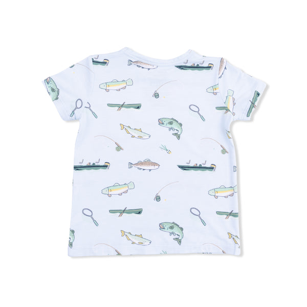Fishing Crew Neck Tee Short Set