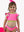 Neon Pink Crochet Butterfly Tankini 2-Piece Swimsuit
