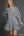 Floral Stripe Ruffle Trim Dress- Dusty Blue