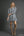 Floral Stripe Ruffle Trim Dress- Dusty Blue