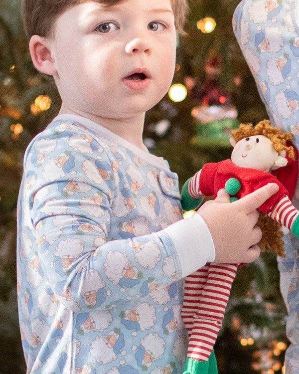 Holly Jolly Blue Bamboo Onesie