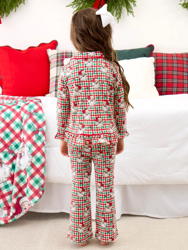 Dear Santa Ruffle Flare Pajama Set- Red & Green
