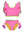 Neon Pink Crochet Butterfly Tankini 2-Piece Swimsuit