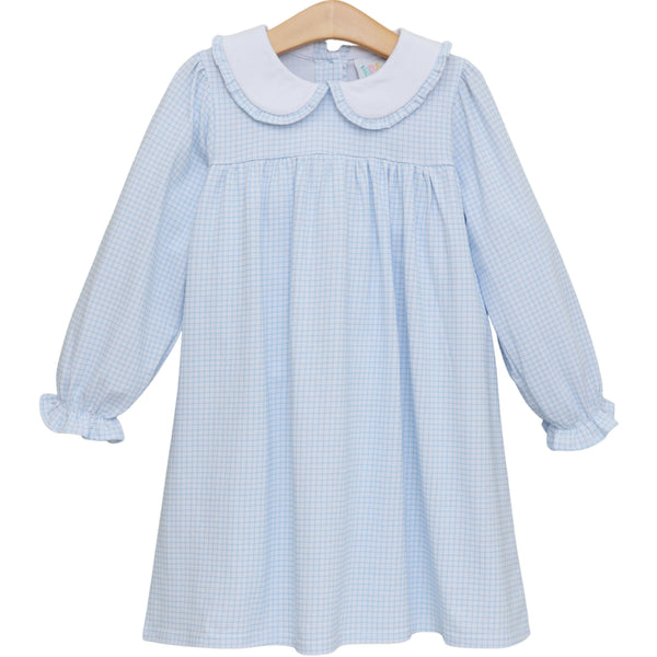 Catherine Dress- Light Blue Windowpane