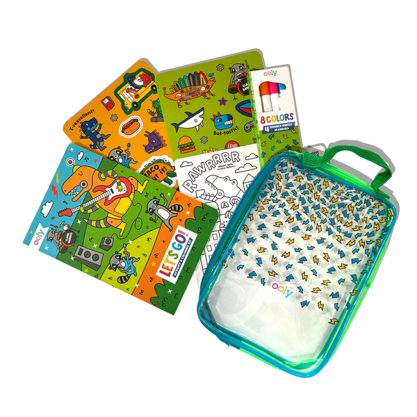Let's Go!: Activity & Coloring Kit- Robo Dinos