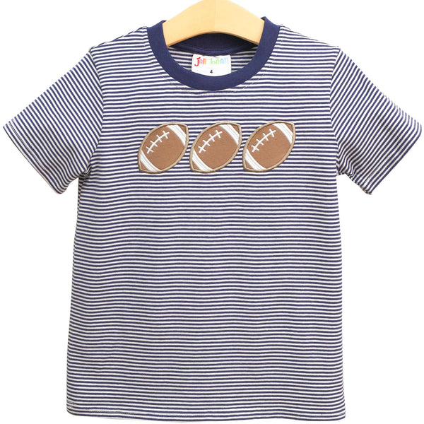 Football Trio Shirt- Navy Stripe
