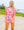 Hot Pink Metallic American Flag Collar Top- (Women's)