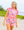 Hot Pink Metallic American Flag Collar Top- (Women's)