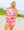 Hot Pink Metallic American Flag Collar Top- (Women's)