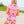Hot Pink Metallic American Flag Collar Top- (Women's)