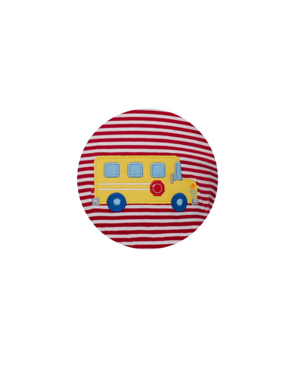 School Bus Knit Blouse- Red Stripe