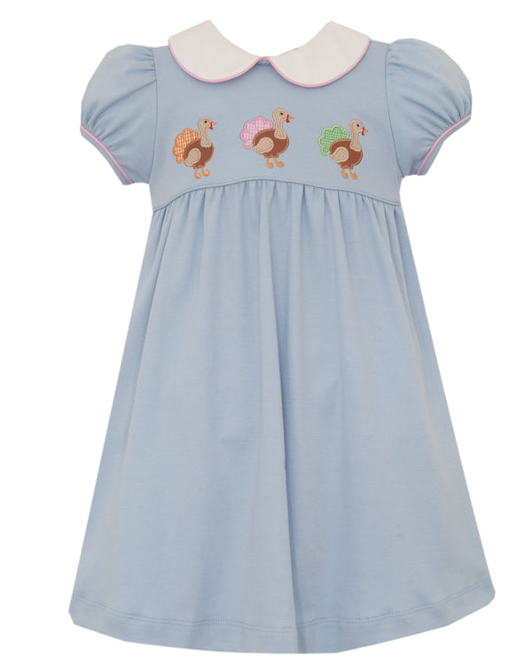 Turkey Knit Dress- Blue