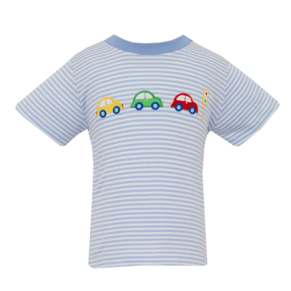 Cars Knit T-Shirt- Blue Stripe