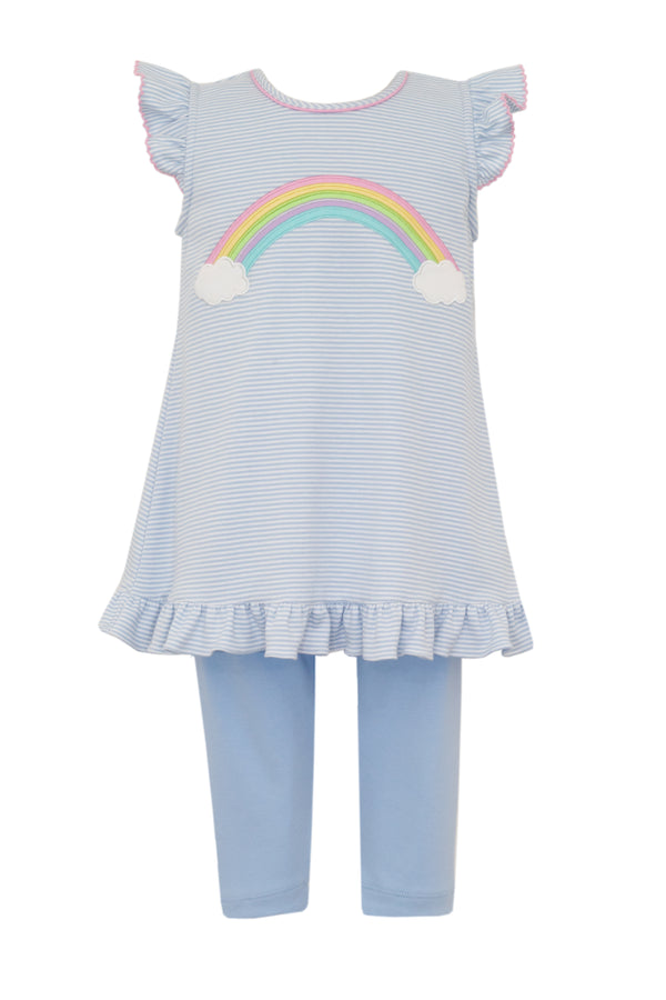 Rainbow Knit Tunic Set- Lt. Blue Stripe
