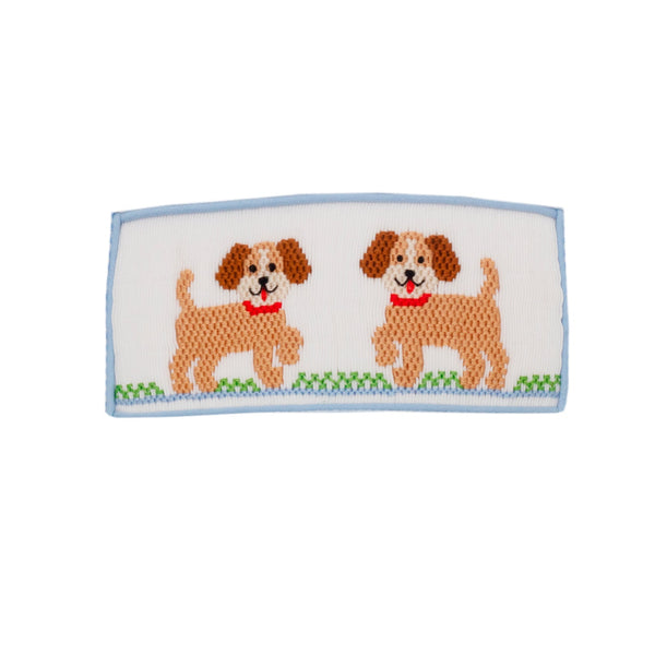 Puppies Knit T-Shirt- Lt. Blue Stripe