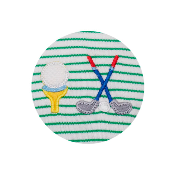 Golf Knit T-Shirt- Green Stripe