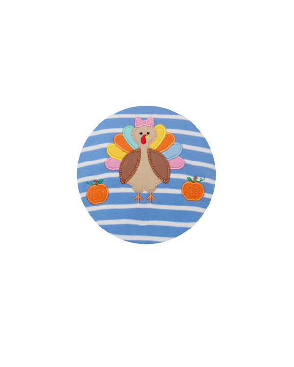 Turkey Knit Stripe A-Line Dress- Periwinkle Blue