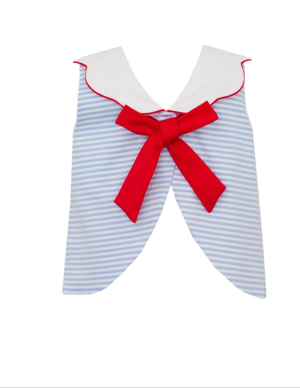 Sailboats Knit Bloomer Set- Blue Stripe