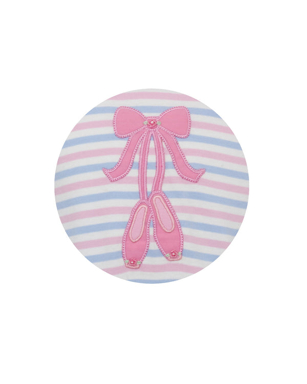 Ballet Knit Stripe LS Romper- Pink & Blue