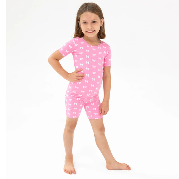 Pink Bows Loungewear Short Set