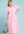 Striped Puff Sleeve Dress- Peony