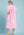 Striped Puff Sleeve Dress- Peony