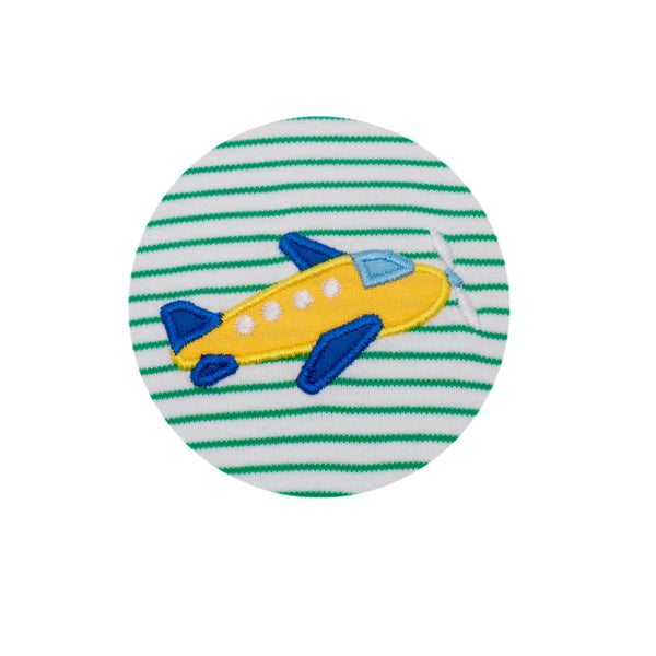 Airplanes Knit T-Shirt- Green & White Stripe
