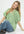 Two Tone Abstract Print Top- Sage/Cream