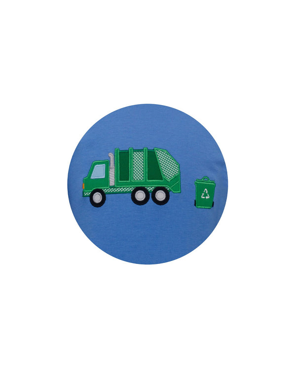Garbage Truck Knit T-Shirt- Periwinkle Blue