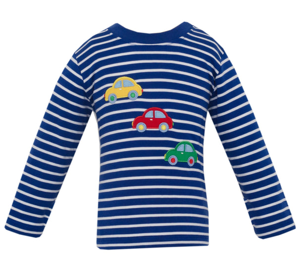 Cars L/S T-Shirt- Royal Blue Stripe
