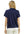 Striped Half-Zip Knit Top- Navy