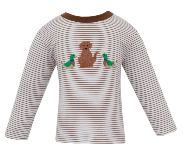 Hunting Lab Knit Stripe LS T-Shirt- Brown
