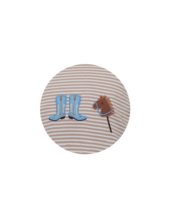 Cowboy Knit T-Shirt- Khaki Stripe