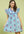 Embroidered Flutter Sleeve Dress- Peri Blue