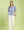 Floral Ruffle Trim Puff Sleeve Blouse- Blue Mix