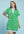 Printed Split Neck Shift Dress- Green Mix