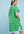 Printed Split Neck Shift Dress- Green Mix