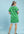 Printed Split Neck Shift Dress- Green Mix