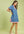Printed Split Neck Shift Dress- Ocean Mix