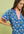 Printed Split Neck Shift Dress- Ocean Mix