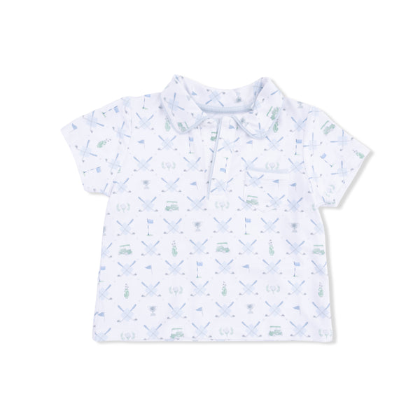 Golf Trellis Blue Polo Short Set