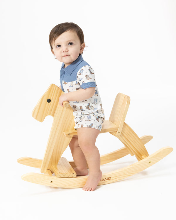 Cowboy Boots Polo Romper