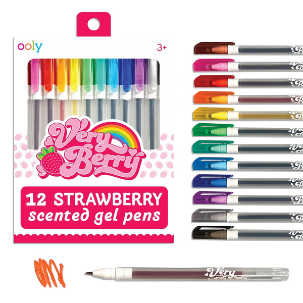 Very Berry Strawberry Scented Gel Pens- Set of 12