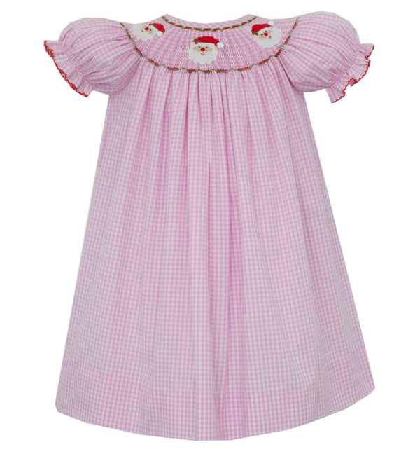 Santa Face Bishop- Pink Gingham