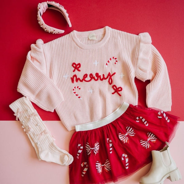 Candy Cane Coquette Sequin Christmas Tutu