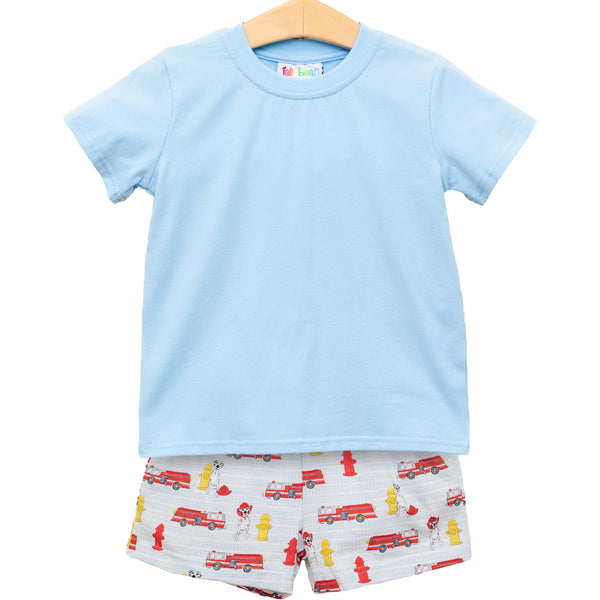 Firetruck Print Short Set