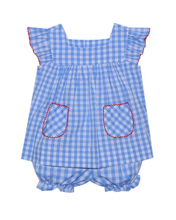 Rosemary Bloomer Set- Blue Gingham