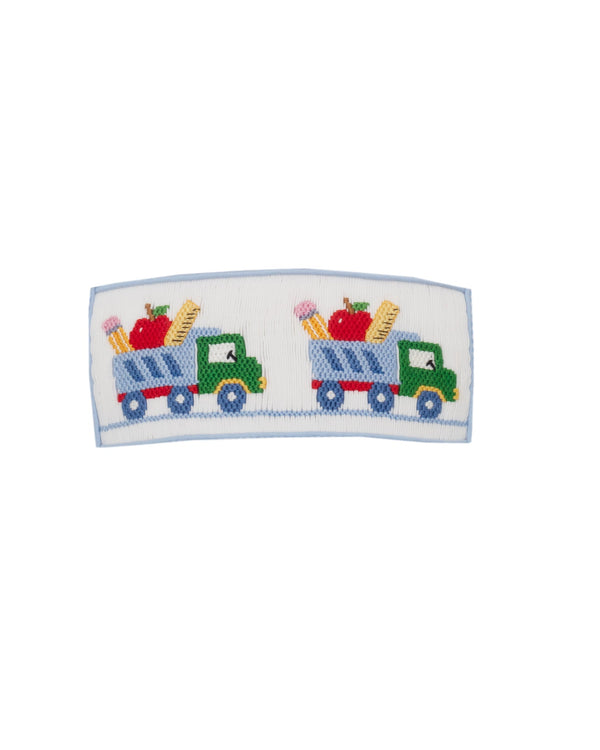 School Trucks Knit T-Shirt- Lt. Blue Stripe
