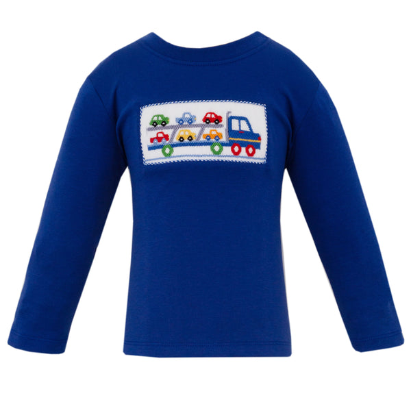 Trailer W/ Trucks Knit T-Shirt- Royal Blue